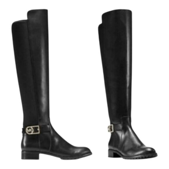 Michael Kors Shoes - MICHAEL KORS Bryce Black Panel Leather Over The Knee Boot Size 8.5M